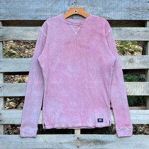 Vans Hand-Dyed Cotton Thermal Long Sleeve Top Red Size Medium